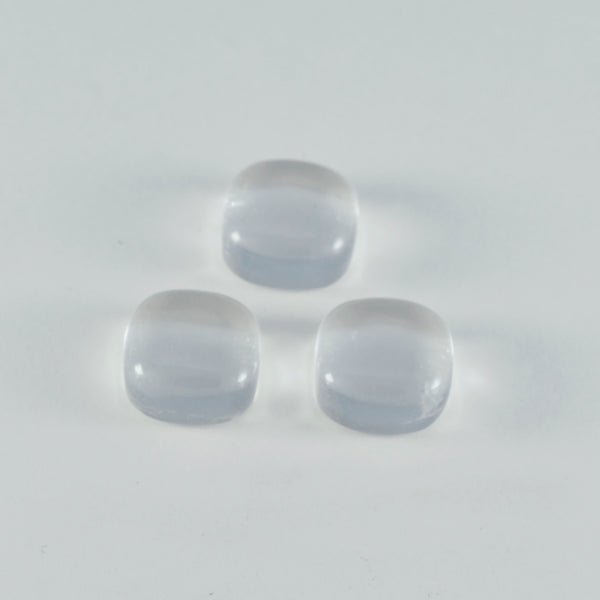 Crystal Quartz 1PC Large 10x10 MM Cushion Cabochon White Fine semi Precious Loose Gemstone