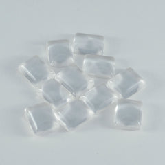 Crystal Quartz 10PC Tiny 4x6 MM Emerald Cabochon White Pure semi Precious Loose Gemstones