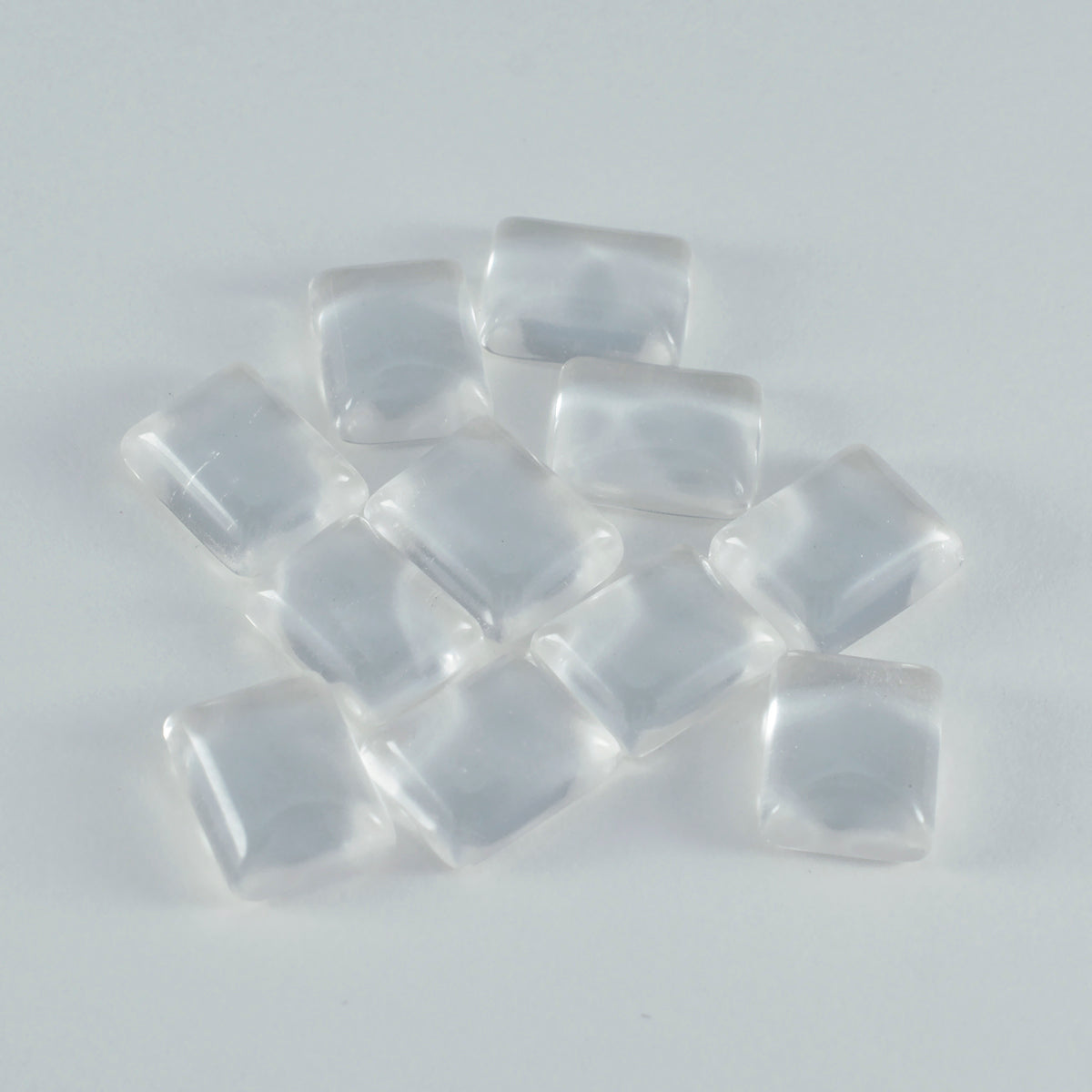 Crystal Quartz 1PC Medium 7x10 MM Emerald Cabochon White Splendid semi Precious Loose Gemstone Main image