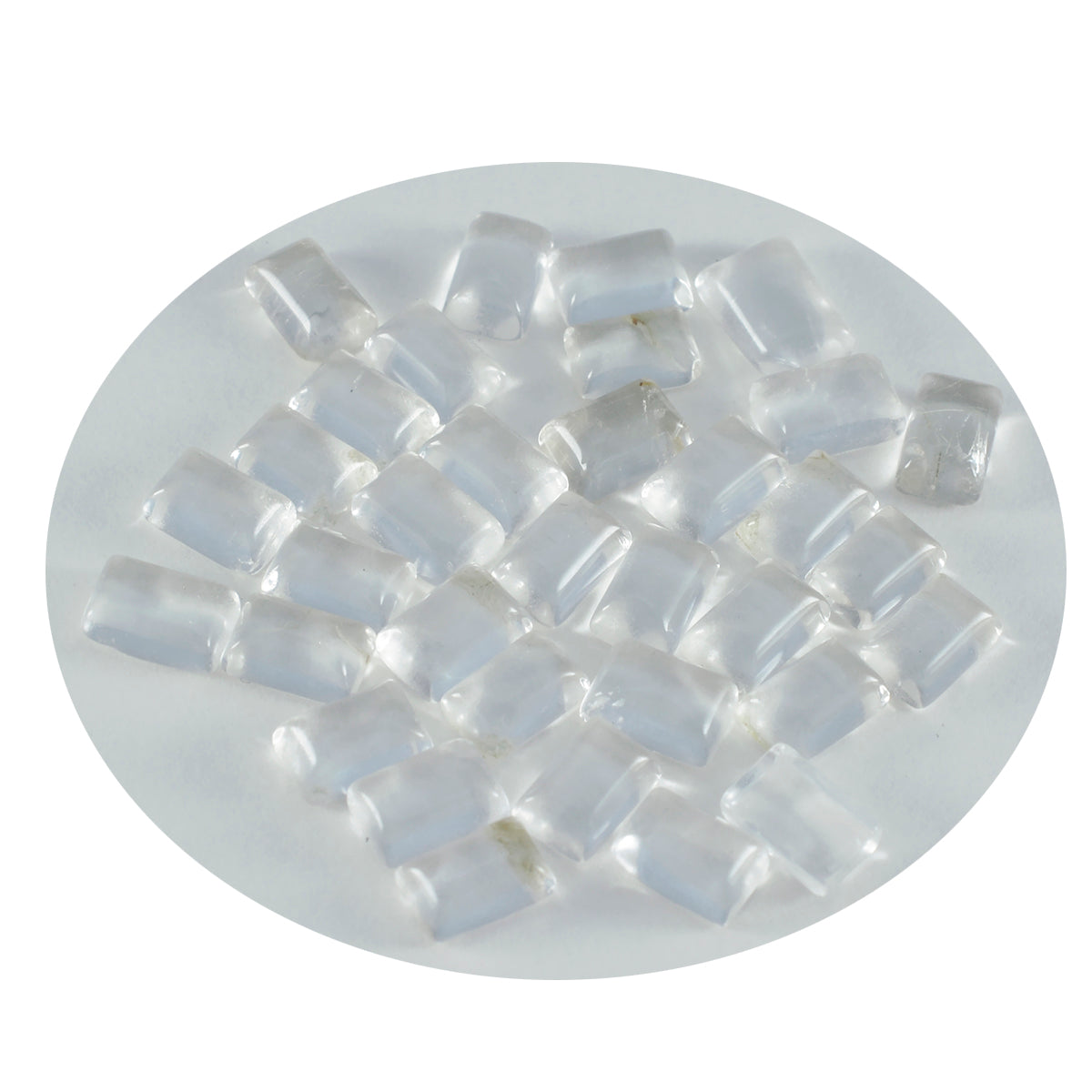Crystal Quartz 10PC Tiny 3x5 MM Emerald Cabochon White Superior semi Precious Loose Gemstone