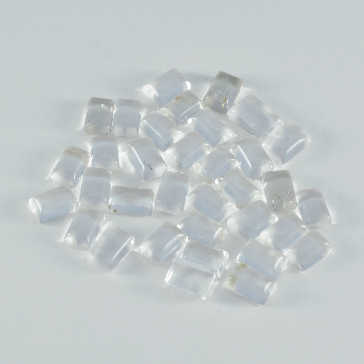 Crystal Quartz 1PC Tiny 5x7 MM Emerald Cabochon White Fiery semi Precious Semi Precious Gemstone Huvudsaklig produktbild