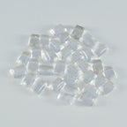 Crystal Quartz 1PC Tiny 5x7 MM Emerald Cabochon White Fiery semi Precious Semi Precious Gemstone