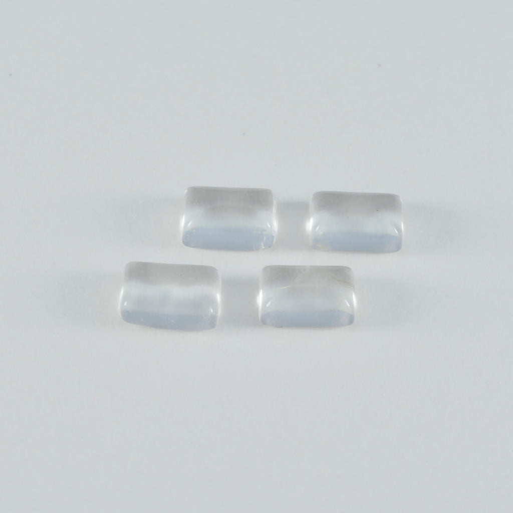 Crystal Quartz 1PC Small 6x9 MM Emerald Cabochon White Sparkling semi Precious Gems