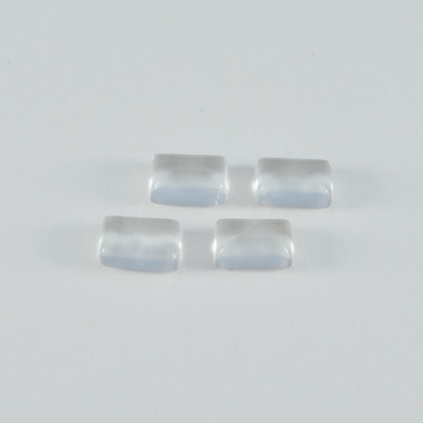 Crystal Quartz 1PC Small 6x9 MM Emerald Cabochon White Sparkling semi Precious Gems