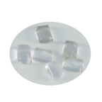 Crystal Quartz 1PC Medium 7x10 MM Emerald Cabochon White Splendid semi Precious Loose Gemstone