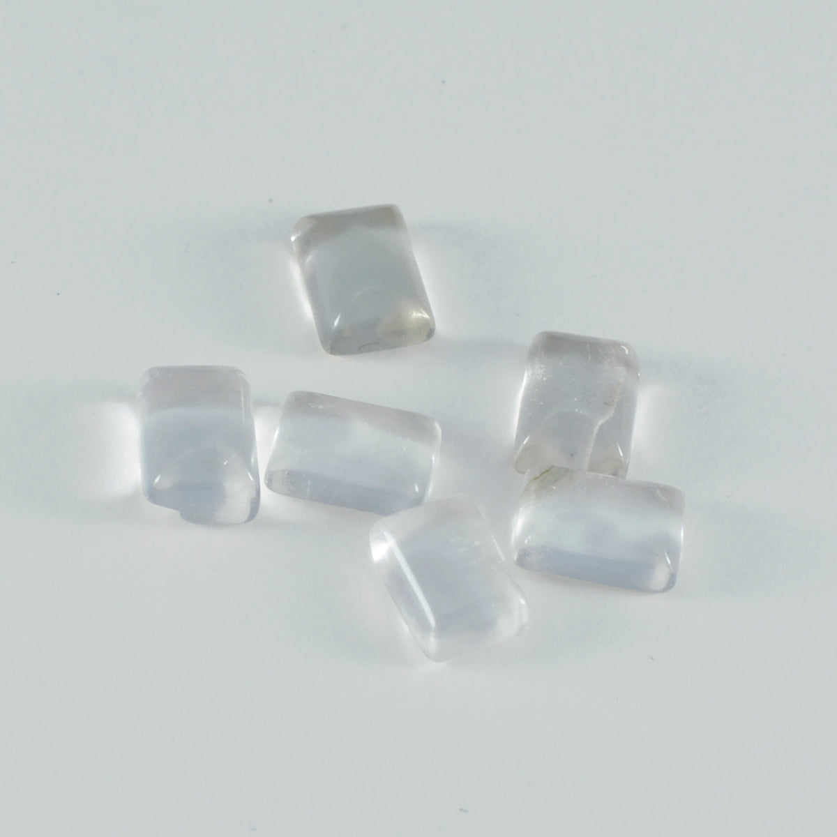 Crystal Quartz 1PC Small 7x9 MM Emerald Cabochon White Polished semi Precious Loose Gems Image principale du produit