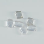 Crystal Quartz 1PC Small 7x9 MM Emerald Cabochon White Polished semi Precious Loose Gems