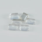 Crystal Quartz 1PC Medium 8x10 MM Emerald Cabochon White Luster semi Precious Loose Gemstones