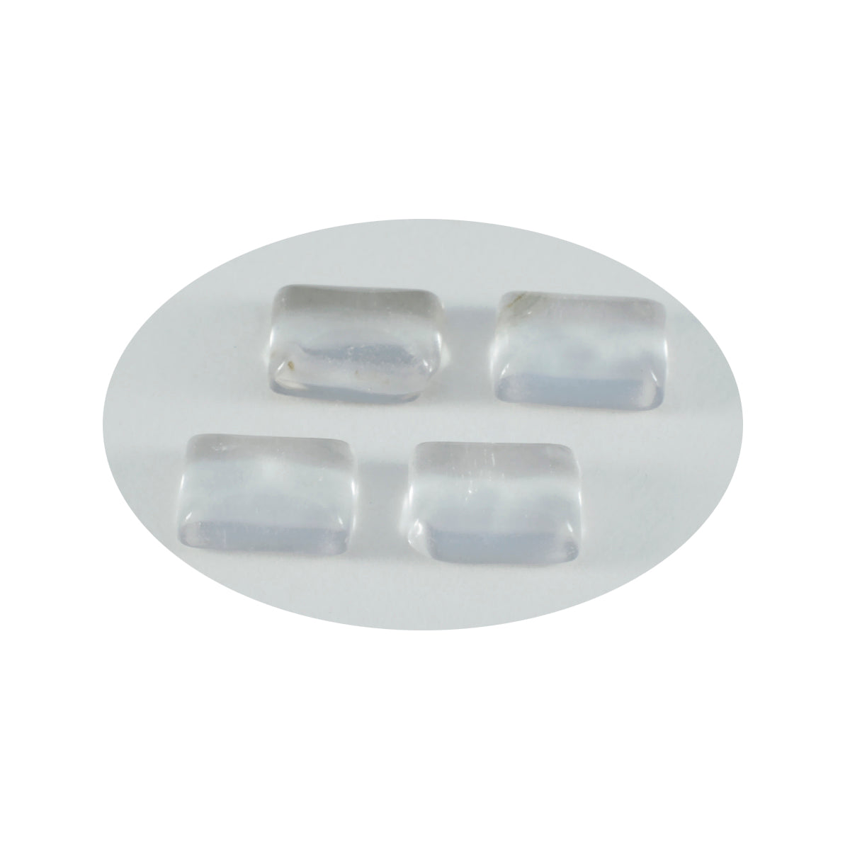 Crystal Quartz 1PC Large 8x12 MM Emerald Cabochon White Shine semi Precious Precious Gemstone