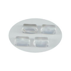 Crystal Quartz 1PC Large 8x12 MM Emerald Cabochon White Shine semi Precious Precious Gemstone