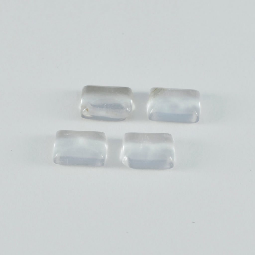 Crystal Quartz 1PC Large 9x11 MM Emerald Cabochon White Lustrous semi Precious Semi Precious Gemstone