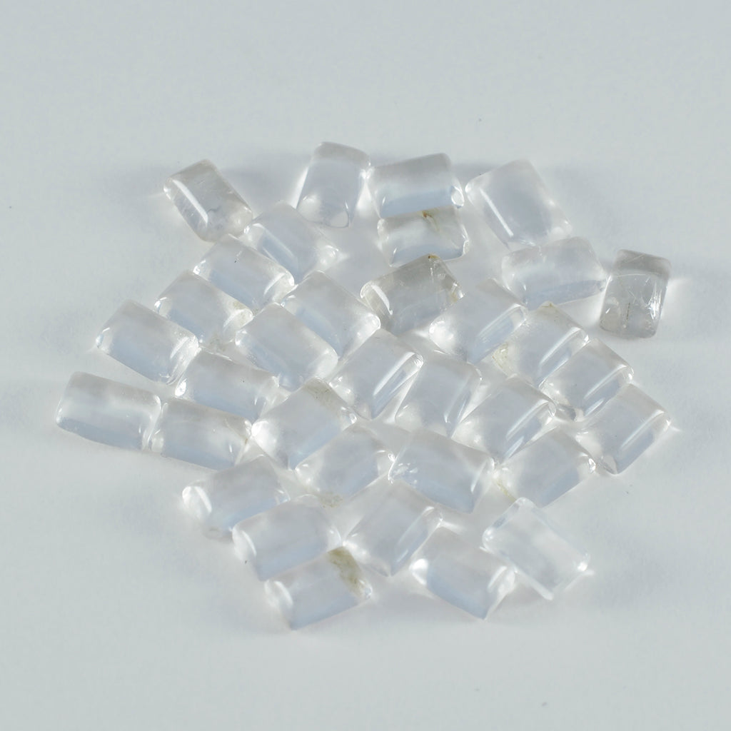 Crystal Quartz 1PC Large 10x12 MM Emerald Cabochon White Fine semi Precious Gems