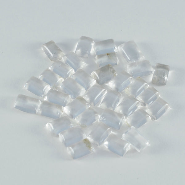 Crystal Quartz 1PC Large 10x12 MM Emerald Cabochon White Fine semi Precious Gems