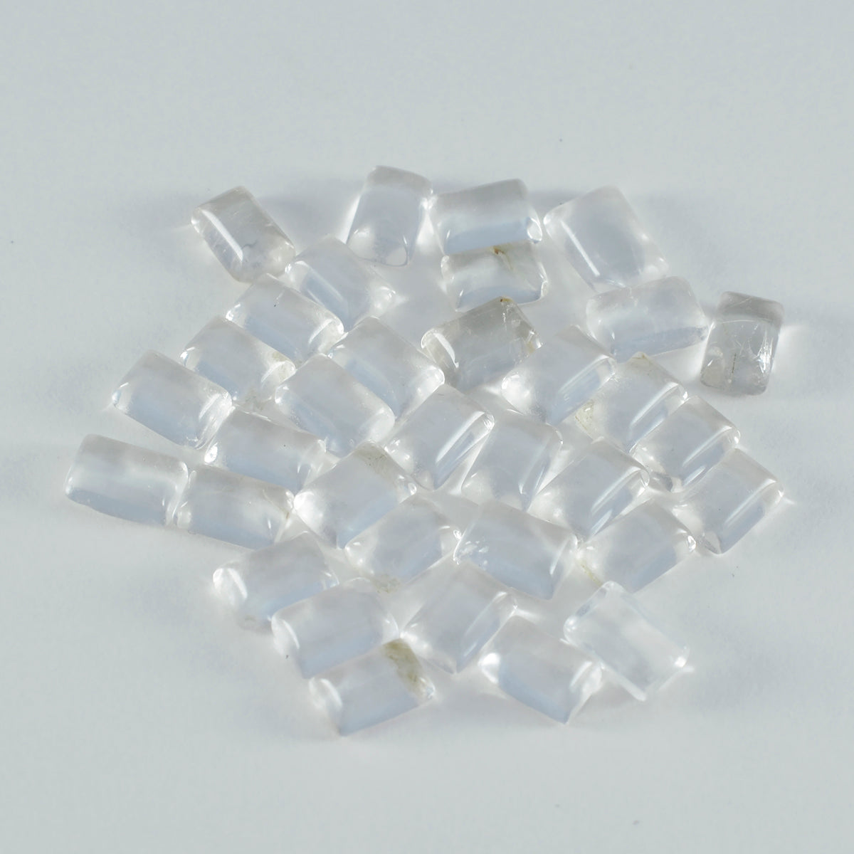 Crystal Quartz 1PC Small 6x8 MM Emerald Cabochon White Brilliant semi Precious Precious Gemstone