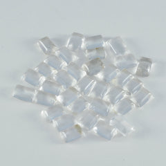 Crystal Quartz 10PC Tiny 3x5 MM Emerald Cabochon White Superior semi Precious Loose Gemstone