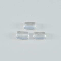 Crystal Quartz 1PC Large 9x11 MM Emerald Cabochon White Lustrous semi Precious Semi Precious Gemstone