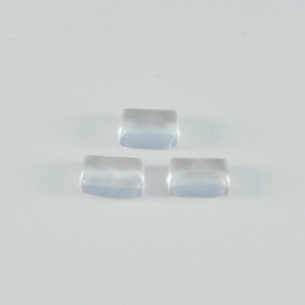 Crystal Quartz 1PC Small 6x9 MM Emerald Cabochon White Sparkling semi Precious Gems