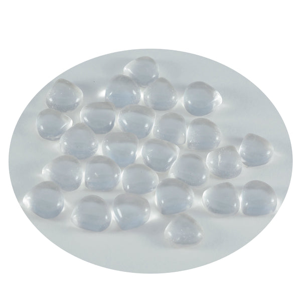 Crystal Quartz 10PC Tiny 5x5 MM Heart Cabochon White Fiery semi Precious Gems