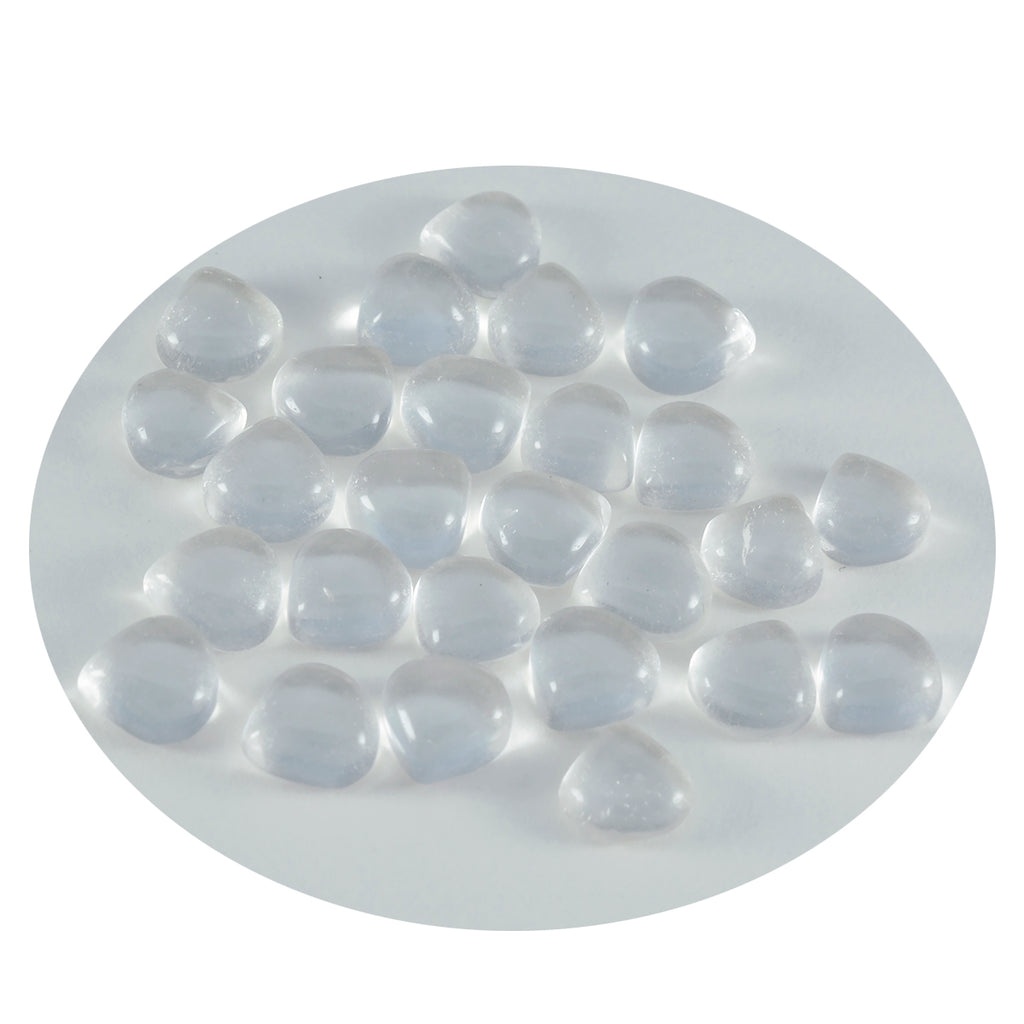Crystal Quartz 10PC Tiny 4x4 MM Heart Cabochon White Pure semi Precious Precious Gemstone