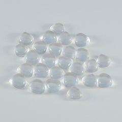 Crystal Quartz 10PC Tiny 4x4 MM Heart Cabochon White Pure semi Precious Precious Gemstone
