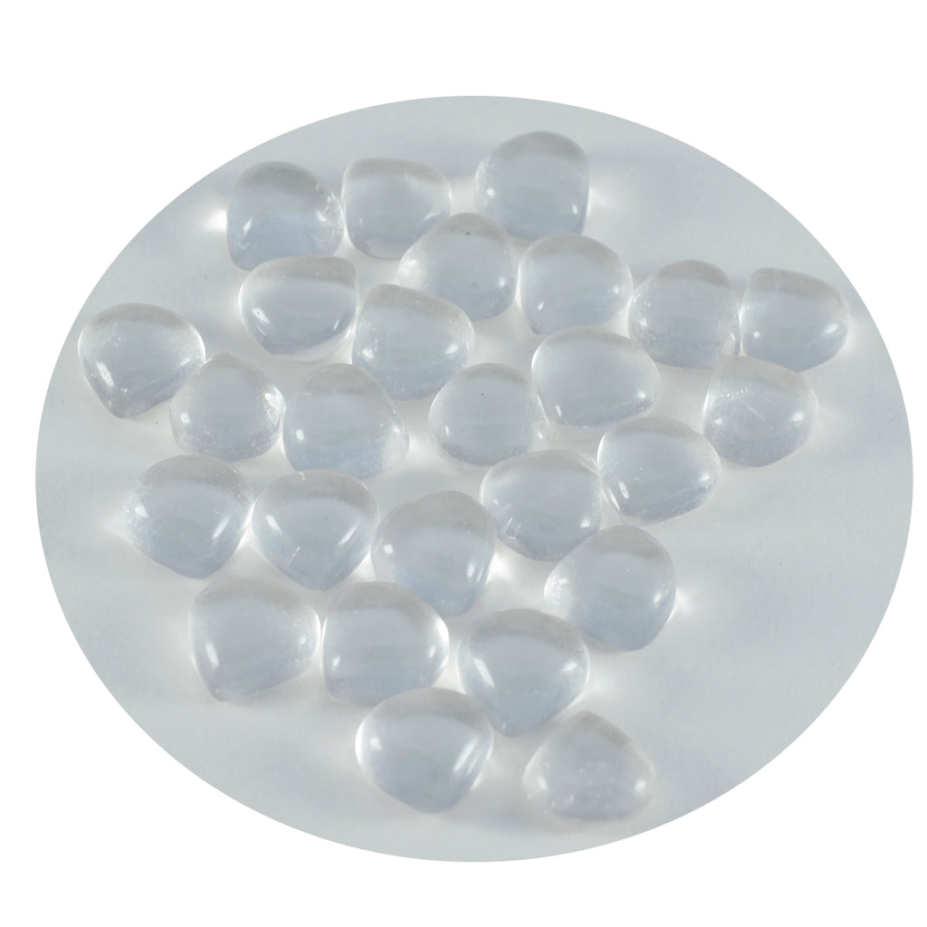 Crystal Quartz 10PC Tiny 4x4 MM Heart Cabochon White Pure semi Precious Precious Gemstone