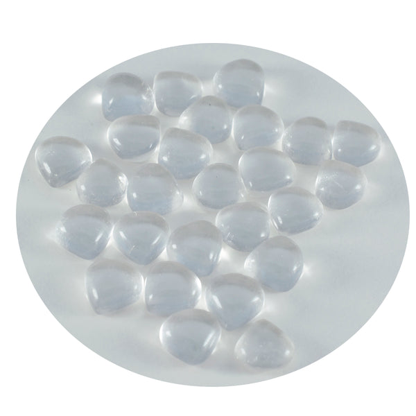 Crystal Quartz 10PC Tiny 4x4 MM Heart Cabochon White Pure semi Precious Precious Gemstone