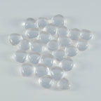 Crystal Quartz 10PC Tiny 5x5 MM Heart Cabochon White Fiery semi Precious Gems