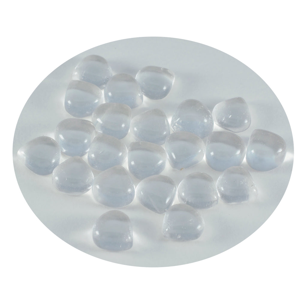 Crystal Quartz 1PC Tiny 6x6 MM Heart Cabochon White Brilliant semi Precious Loose Gems