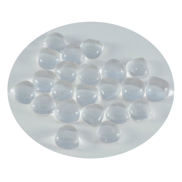 Crystal Quartz 1PC Tiny 6x6 MM Heart Cabochon White Brilliant semi Precious Loose Gems