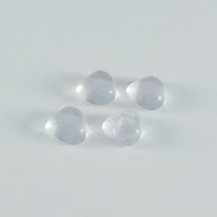 Crystal Quartz 1PC Small 8x8 MM Heart Cabochon White Polished semi Precious Loose Gemstones