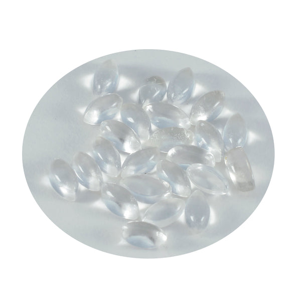 Crystal Quartz 10PC Tiny 3x6 MM Marquise  Cabochon White Luster semi Precious Loose Gemstones