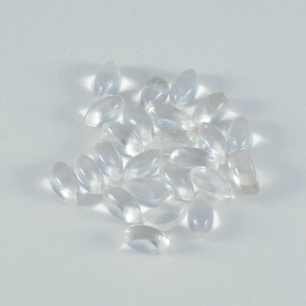 Crystal Quartz 1PC Small 5x10 MM Marquise  Cabochon White Shine semi Precious Precious Gemstone