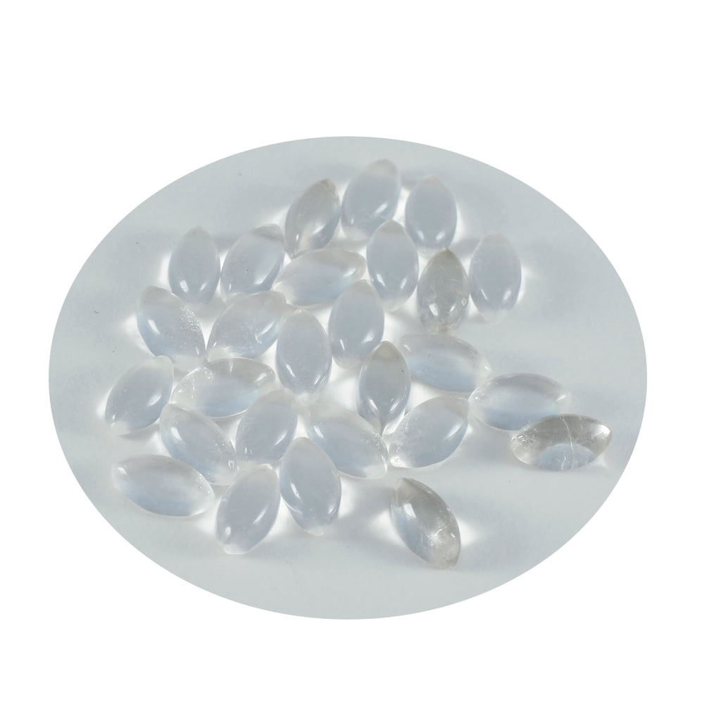 Crystal Quartz 10PC Tiny 4x8 MM Marquise  Cabochon White Lustrous semi Precious Semi Precious Gemstone