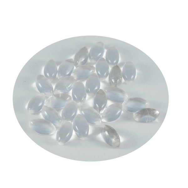 Crystal Quartz 10PC Tiny 4x8 MM Marquise  Cabochon White Lustrous semi Precious Semi Precious Gemstone