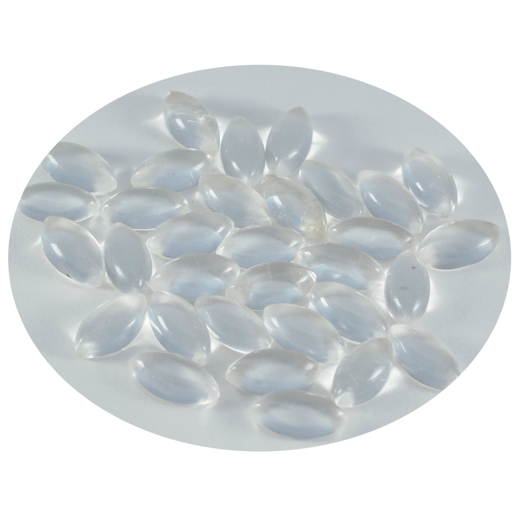 Crystal Quartz 1PC Small 5x10 MM Marquise  Cabochon White Shine semi Precious Precious Gemstone