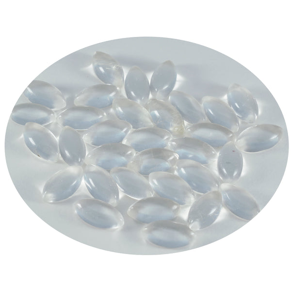 Crystal Quartz 1PC Small 5x10 MM Marquise  Cabochon White Shine semi Precious Precious Gemstone