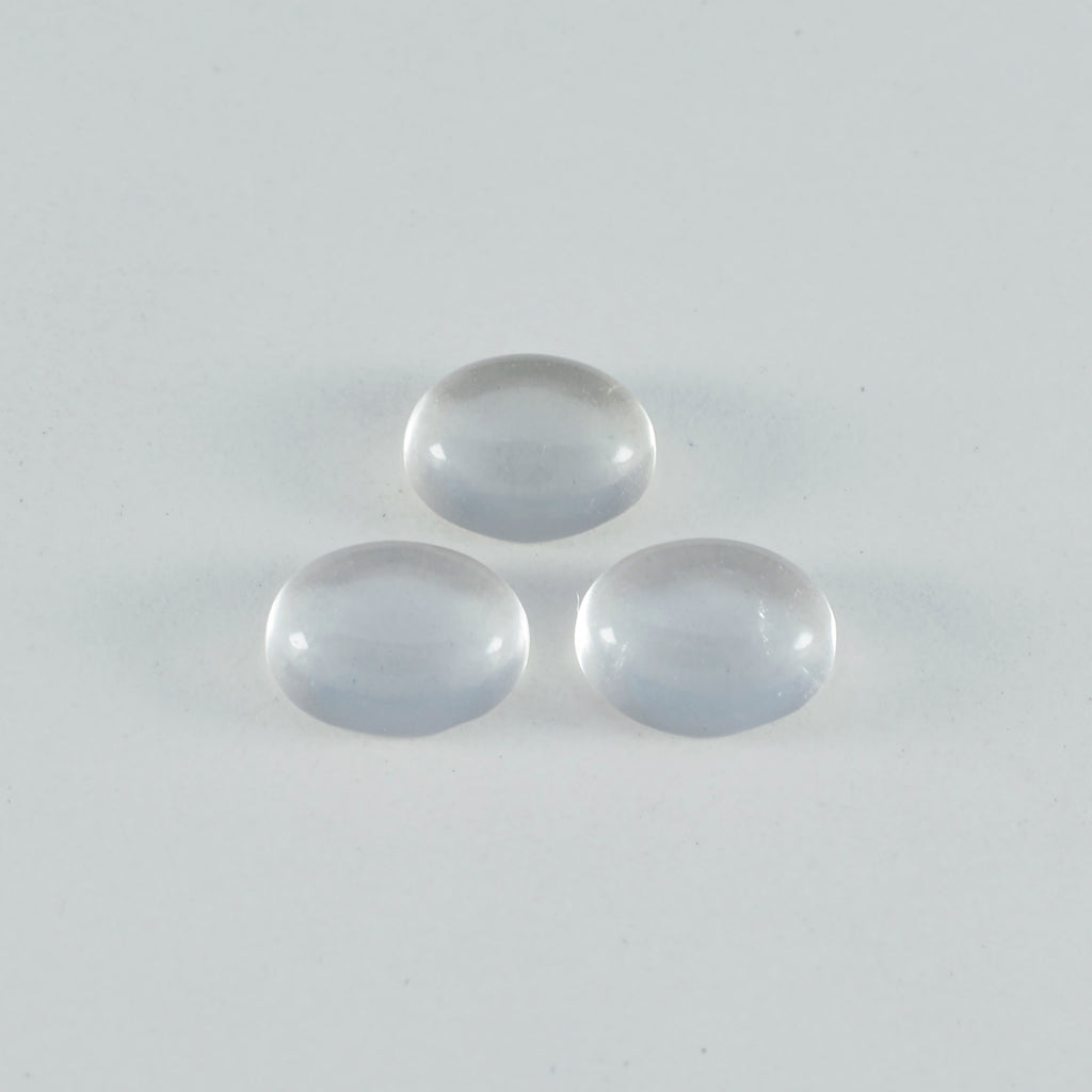 Crystal Quartz 1PC Small 6x8 MM Oval Cabochon White Superior semi Precious Gems