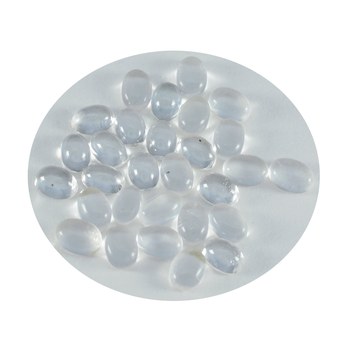 Crystal Quartz 10PC Tiny 3x5 MM Oval Cabochon White High Quality semi Precious Loose Gemstones