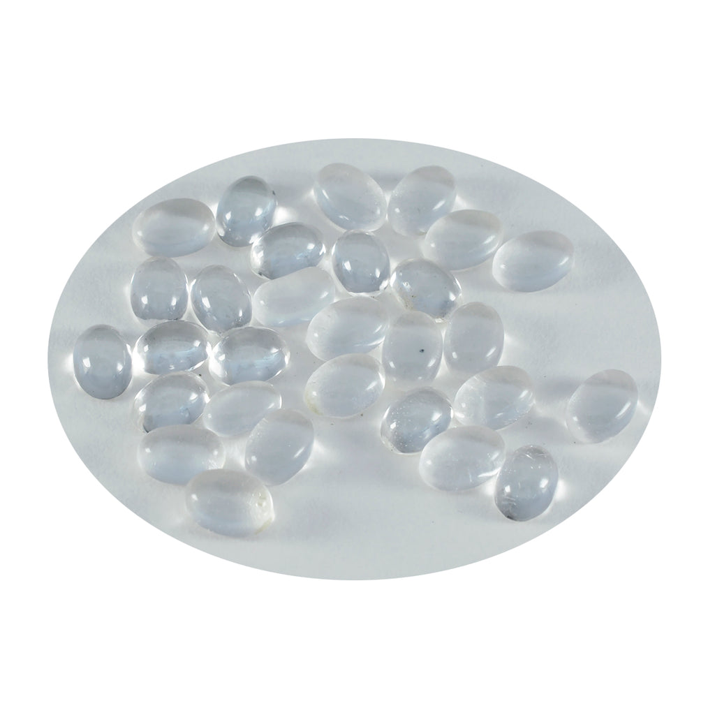 Crystal Quartz 10PC Tiny 4x6 MM Oval Cabochon White Natural semi Precious Semi Precious Gemstone