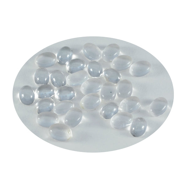Crystal Quartz 10PC Tiny 4x6 MM Oval Cabochon White Natural semi Precious Semi Precious Gemstone