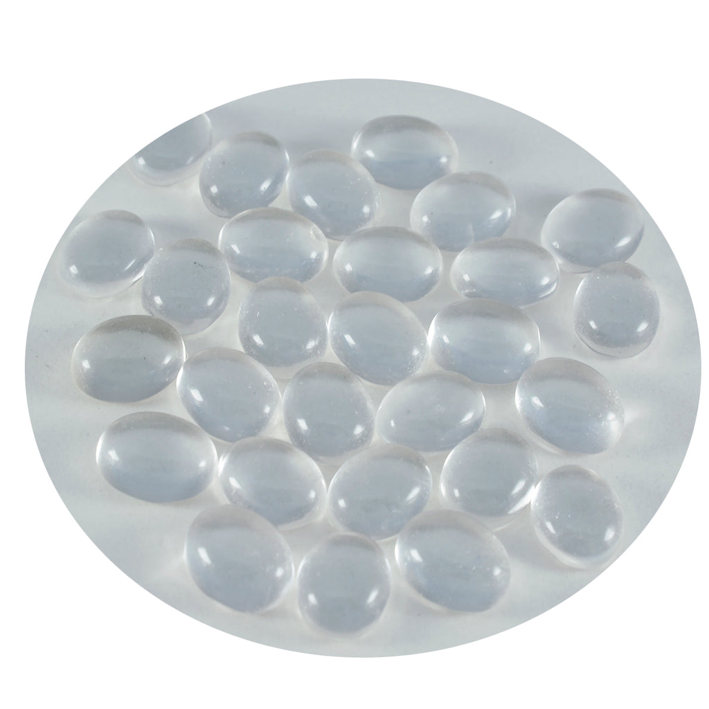 Crystal Quartz 1PC Small 6x8 MM Oval Cabochon White Superior semi Precious Gems