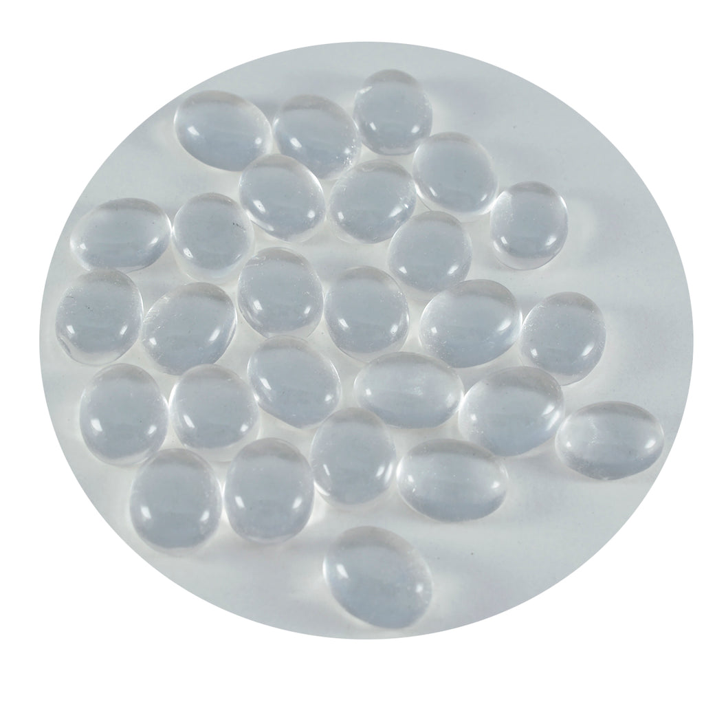 Crystal Quartz 1PC Medium 7x10 MM Oval Cabochon White Brilliant semi Precious Loose Gemstones