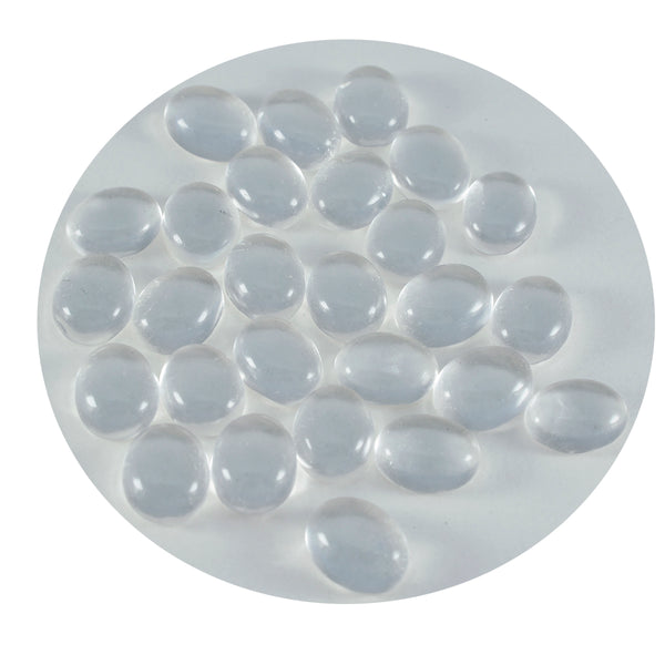 Crystal Quartz 1PC Medium 7x10 MM Oval Cabochon White Brilliant semi Precious Loose Gemstones