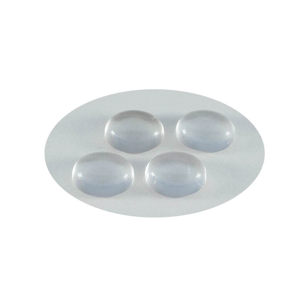 Crystal Quartz 1PC Small 7x9 MM Oval Cabochon White Fiery semi Precious Loose Gemstone