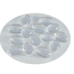 Crystal Quartz 1PC Medium 8x10 MM Oval Cabochon White Sparkling semi Precious Semi Precious Gemstone