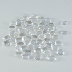 Crystal Quartz 1PC Small 6x8 MM Oval Cabochon White Superior semi Precious Gems
