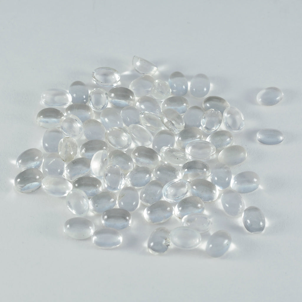 Crystal Quartz 1PC Tiny 5x7 MM Oval Cabochon White Genuine semi Precious Precious Gemstone