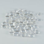 Crystal Quartz 1PC Medium 7x10 MM Oval Cabochon White Brilliant semi Precious Loose Gemstones