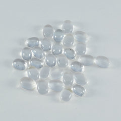 Crystal Quartz 10PC Tiny 3x5 MM Oval Cabochon White High Quality semi Precious Loose Gemstones