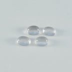Crystal Quartz 10PC Tiny 4x6 MM Oval Cabochon White Natural semi Precious Semi Precious Gemstone